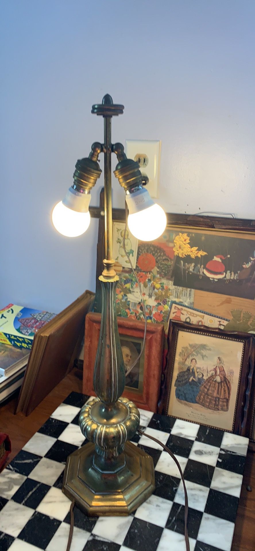 Vintage brass unique lamp