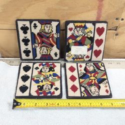 Vintage Needlepoint or Cross Stitch Playing Card Suit 4 Drink Coasters handmade NEVER USED

Be sure to take a look at all the other items I have liste