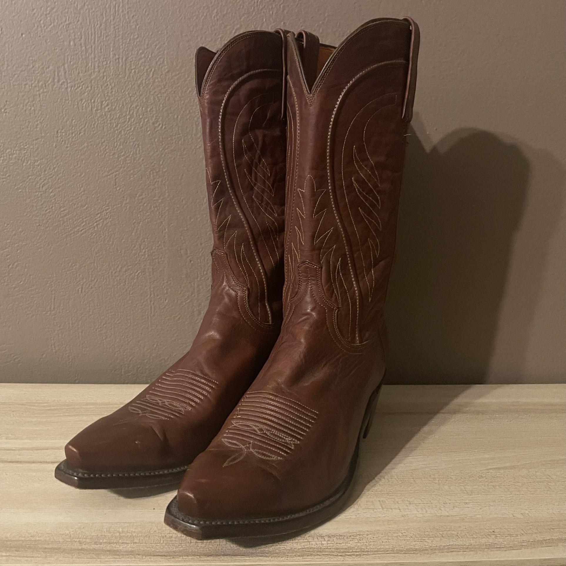 Lucchese Cowboy Boots Mens 9.5EE Snip Toe N1596 Bart 1883 Model
