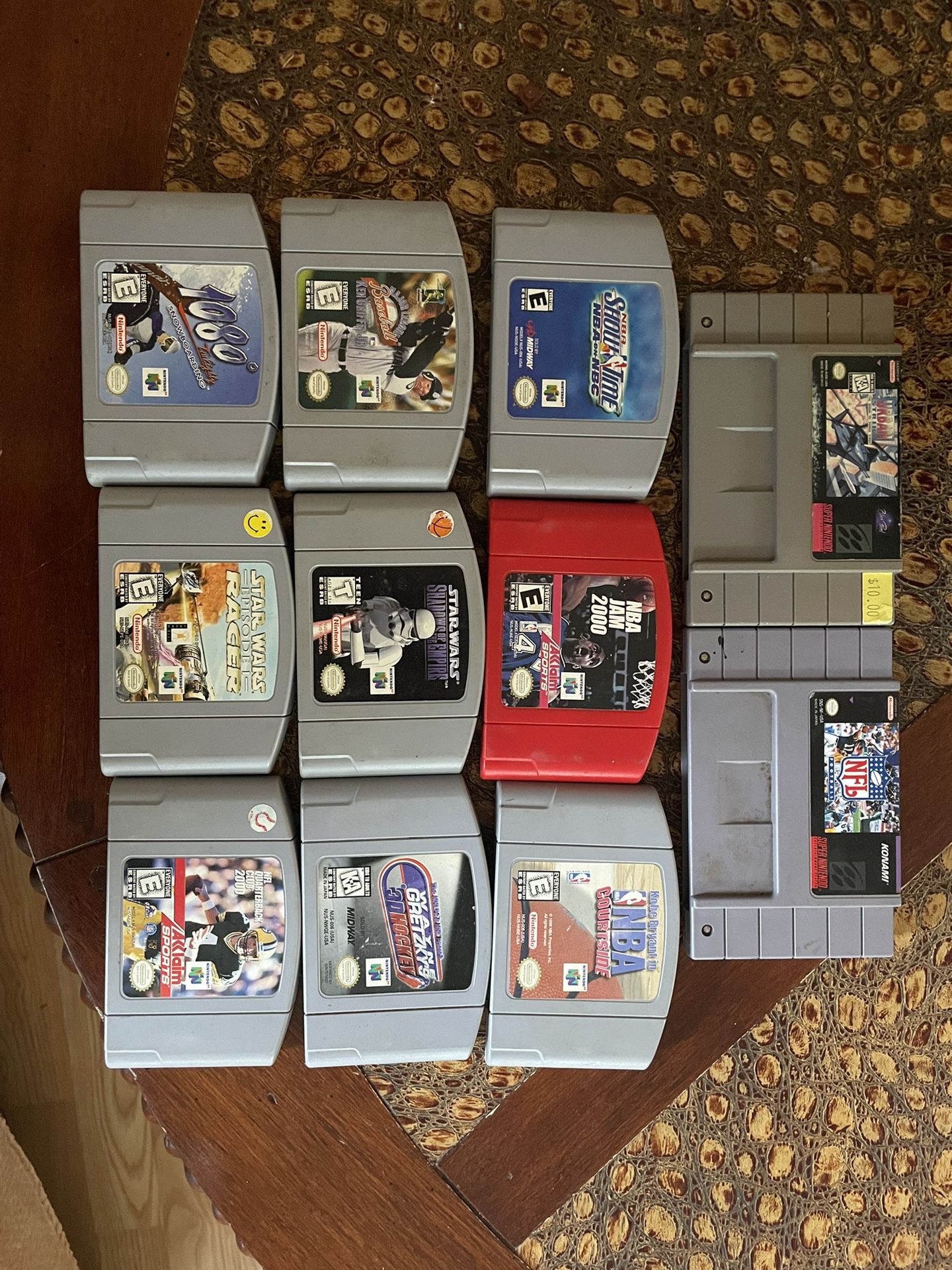Lot of 9 N64 Cartridges + 2 Super Nintendo Cartridges 