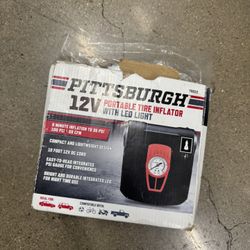 12V Portable Tire Inflator with LED Light