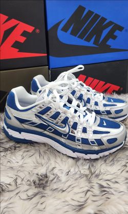 Nike P-6000 running shoes in a Court Blue and Metallic Silver colorway