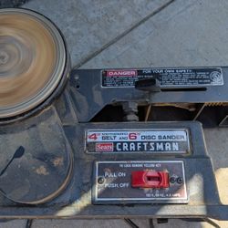 Vintage Craftsman 6" Disc & 4" Belt Benchtop Sander 2 In 1 Works But Please Read