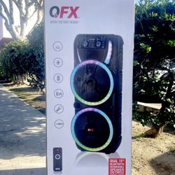 QFX Dual 15" Bluetooth rechargeable speaker with Two wireless Microphones  and LED lights 🎶🎶