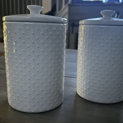 White Ceramic Cookie Jar (see description)