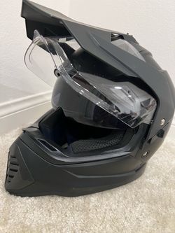 Matte Black Dual Sport Adventure Motorcycle Helmet size large