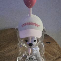 Starbucks Pink Glass Bear Cup