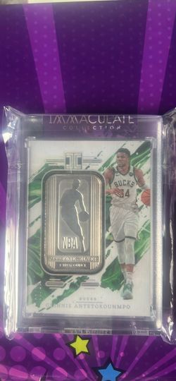 2023-24 Panini Impeccable Giannis Antetokounmpo 1 troy oz Silver NBA Logo #/20 Bucks
