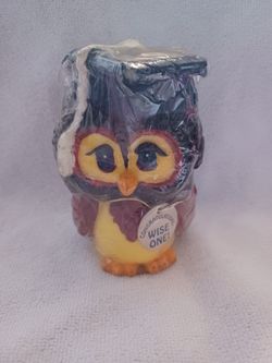Vintage 1980 owl graduation candle NEW IN ORIGINAL PACKAGE