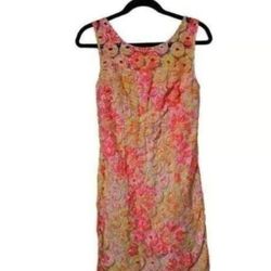 LILLY PULITZER Resort White Sun Kissed Pink Fluorescent Dress - Size 4