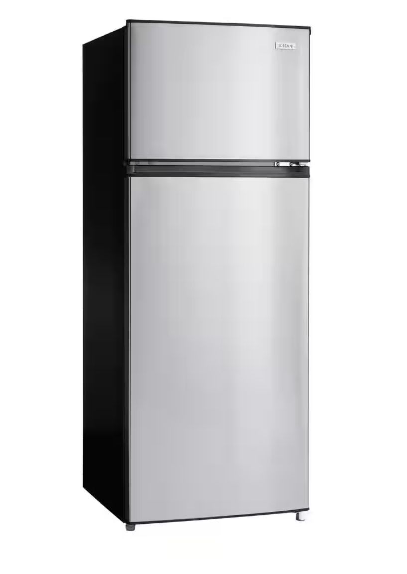 NEW 7.1 cu. ft. Top Freezer Refrigerator in Stainless Steel Look