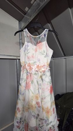 Floral Midi Dress with Floral Waist Detail