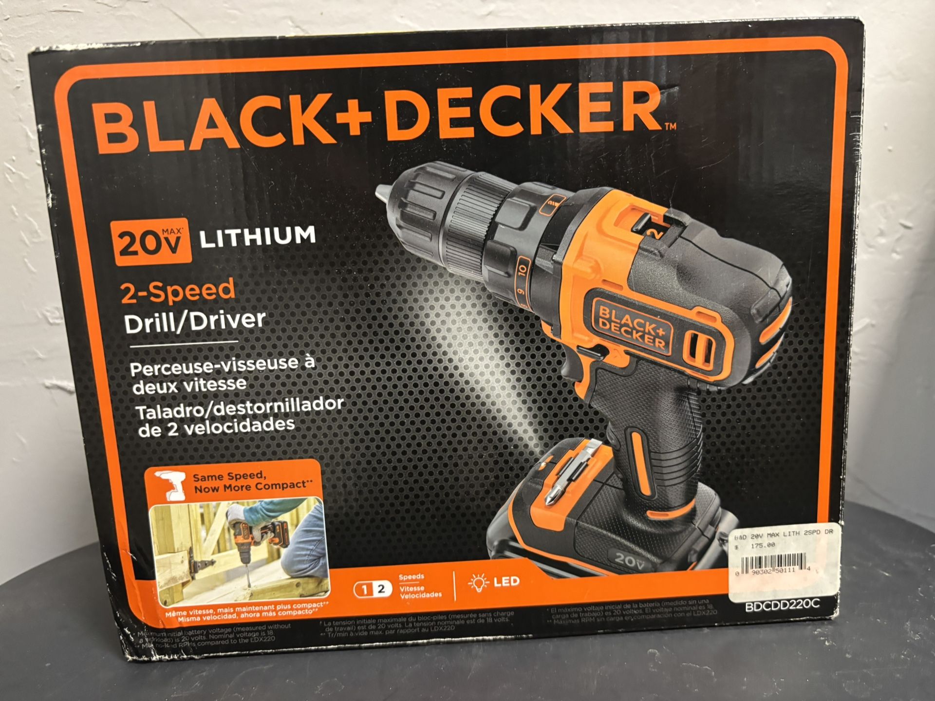 Black & Decker 20V Lithium 2 Speed Drill/Driver BDCDD220C