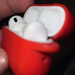 AirPods Pro 2nd Gen With Red Case