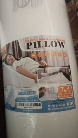 Cooling bed and leg wedge pillow