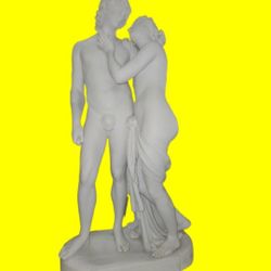 
Antique German Bisque Porcelain Sculpture – Romantic Couple – Marked