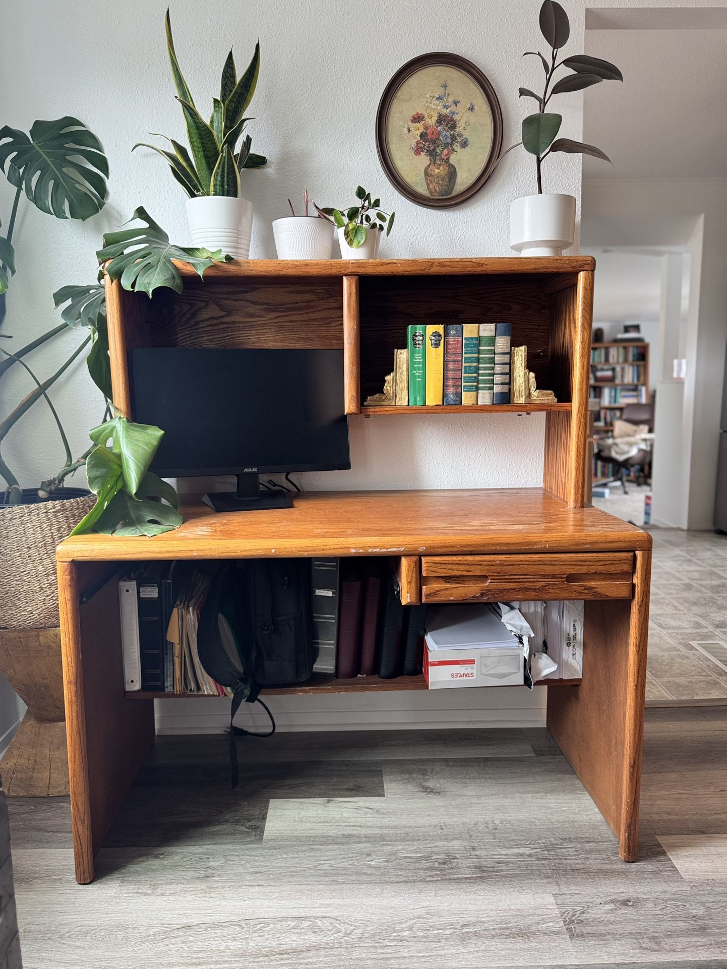 2 Tiered Wood Desk