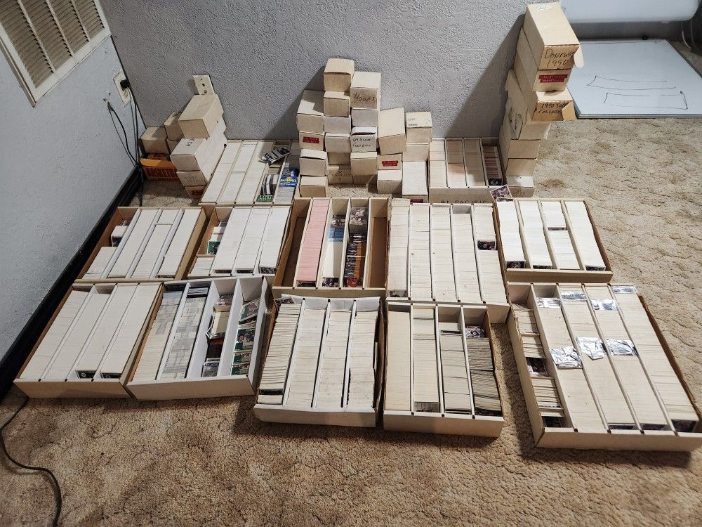 90s Baseball, Basketball, Football, Hockey Collection. 1000s Of Cards