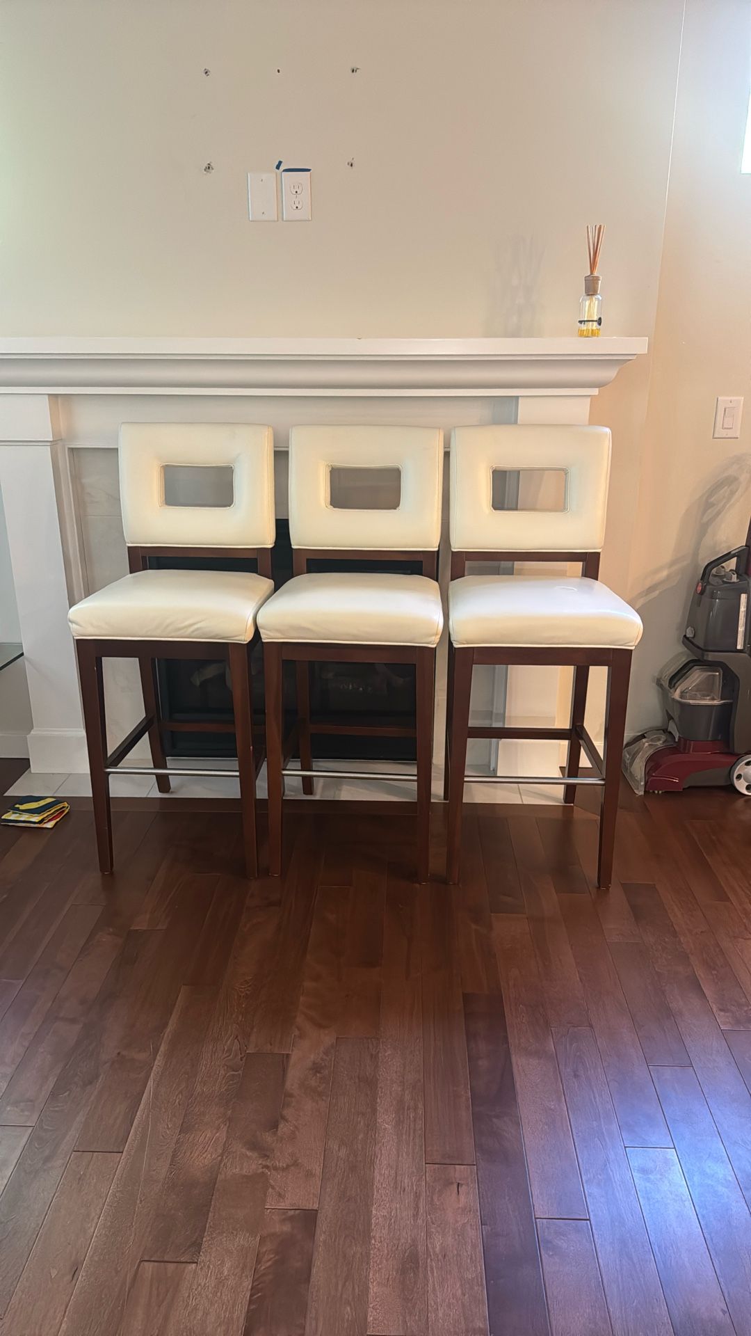 Three Leather Bar Stool