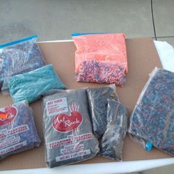  Assorted Colored Rocks, Decor & Accessories & 3 Fish Bowls