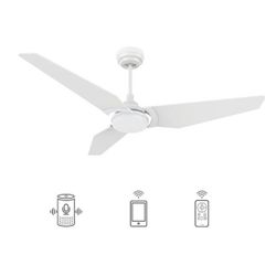 Brently 56 in. Dimmable LED Indoor/Outdoor White Smart Ceiling Fan
