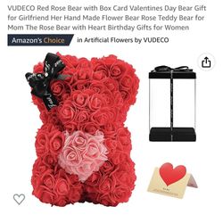 Red Rose Bear With Box-brand New 