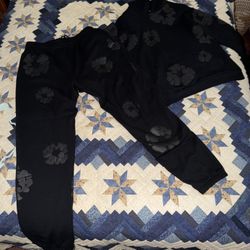 Black And Grey Denim Tears Hoodie/ Sweats 