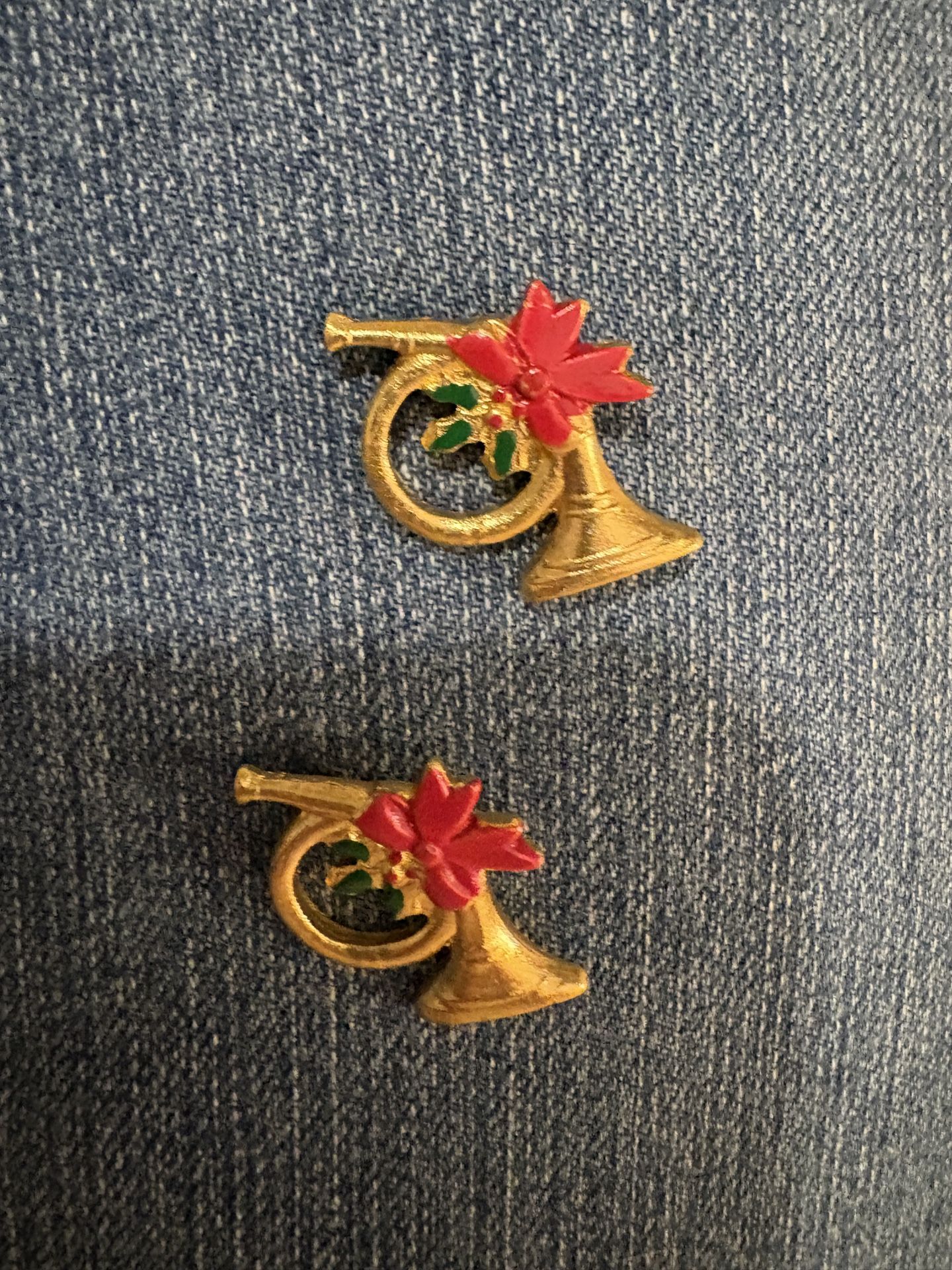 Hand Painted Vintage JHB French Horn Metal Buttons