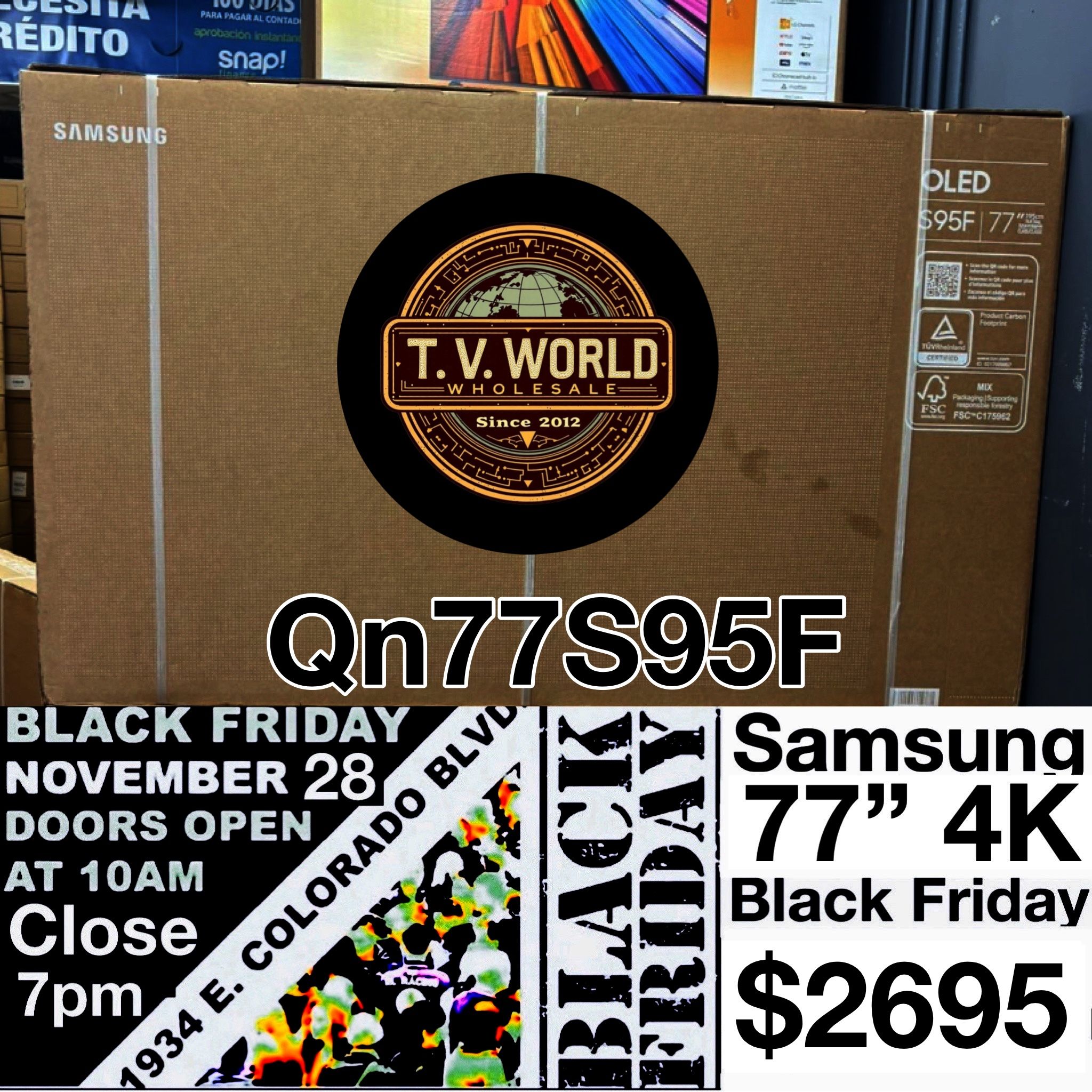 Samsung 77 Inch Oled Qn77S95F S95F 4K Tv Smart Brand New Sealed Black Friday Sale