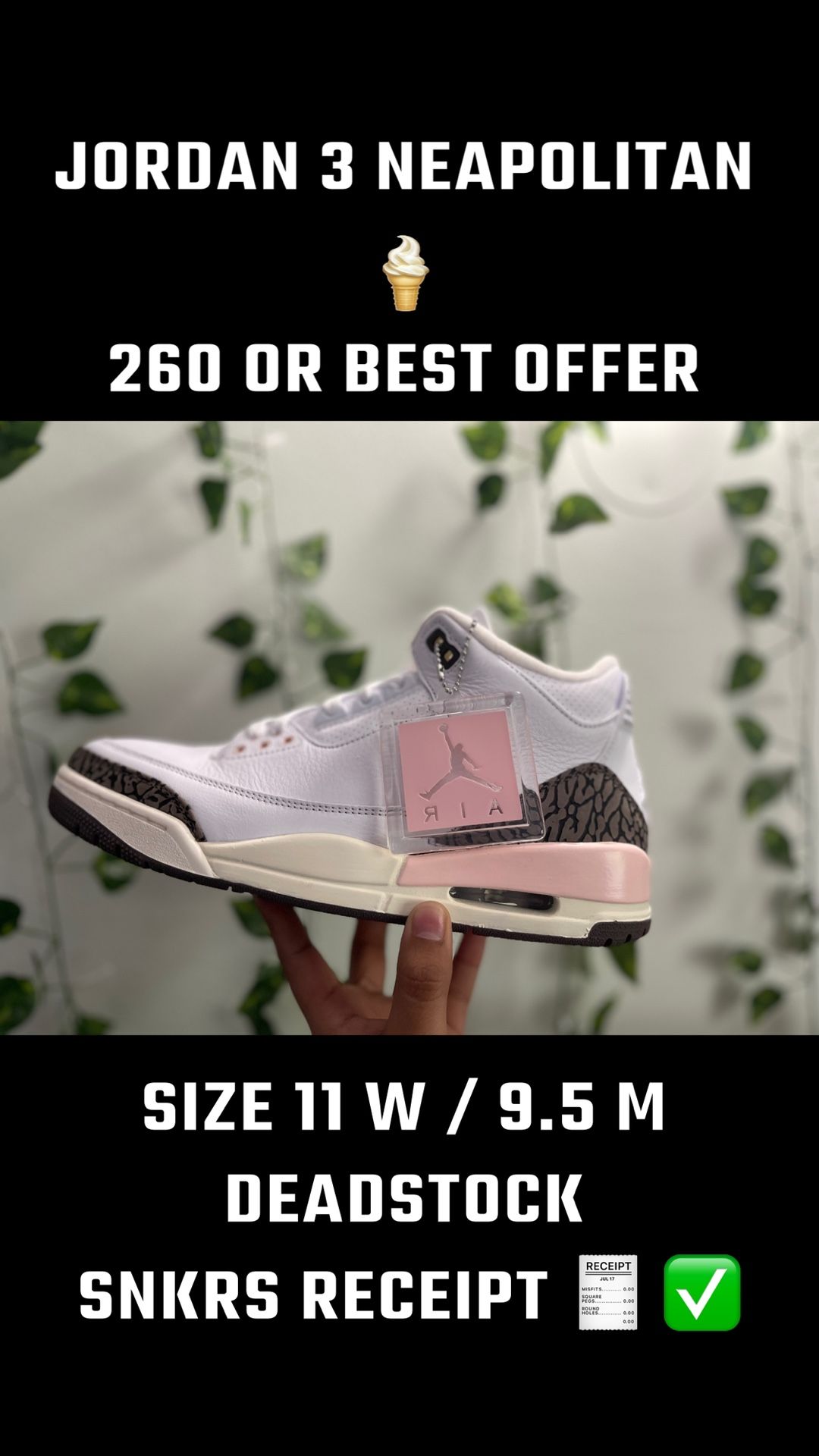 Jordan 3 Neapolitan 🍦❤️