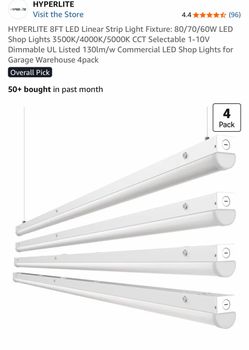 Hyperlite 8FT LED Shop Light Fixtures 4-Pack