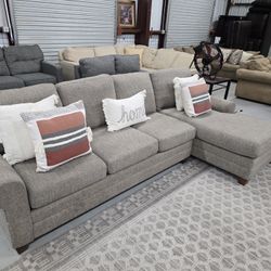 Tan 4 Seater Sectional Couch with lounge 