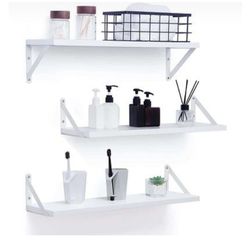 White Floating Shelves. New In Box 3 PCs set. Please Look At Location On Post