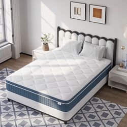 QUEEN MATTRESS - 10” Hybrid Memory Foam and Innerspring Mattress Queen Size