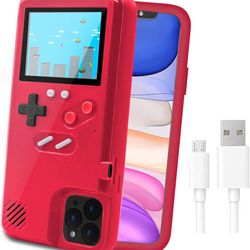 iPhone X Xs LucBuy Game Console Case Compatible for iPhone 11 Pro Max, Retro Protective Cover Self-Powered Case with 36 Small Games, Full Color Displa