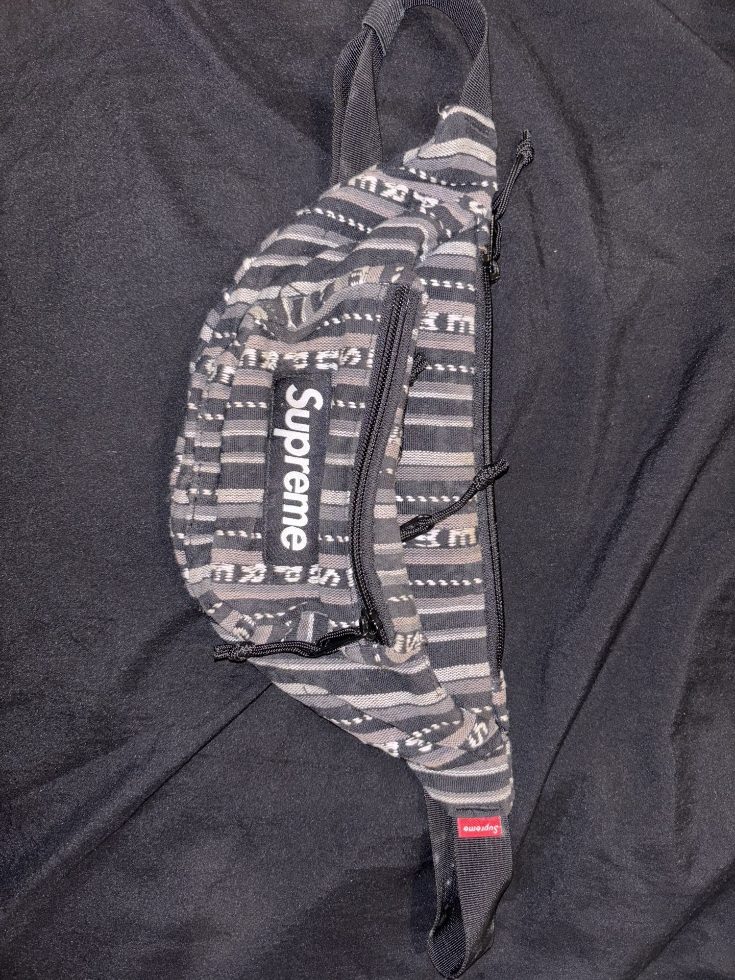 Supreme Black Woven Waist Bag