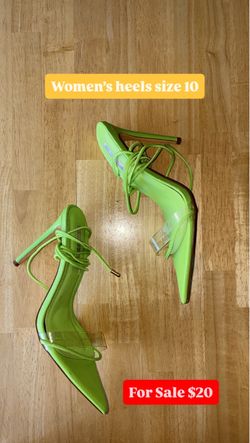 Women’s heels, green, size 10
