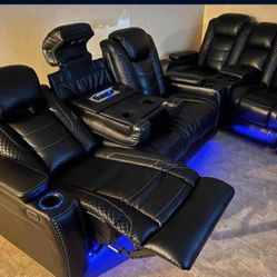 Party Time Power Reclining Living Room Set Sofa And Loveseat 