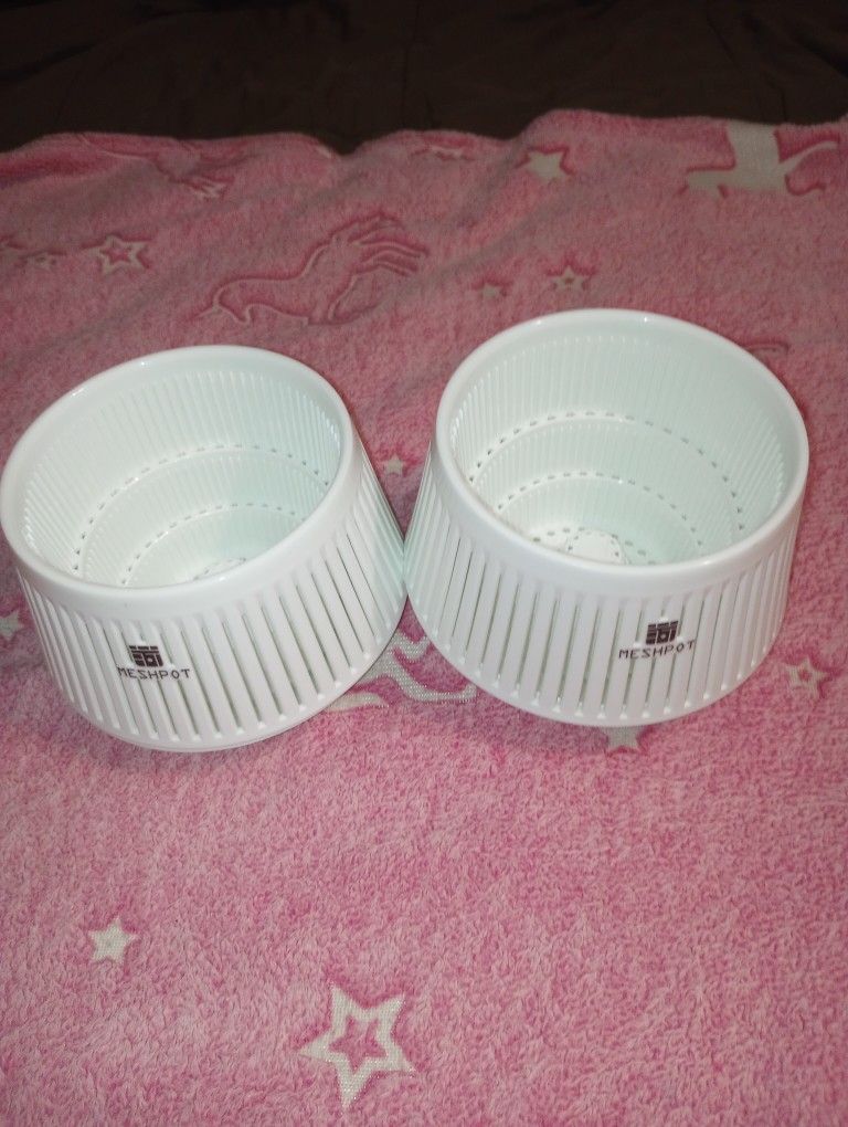 Orchid Mesh Pot White 5 Inch Bundle of 2