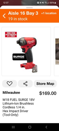 Milwaukee 18v 1/4 Impact 