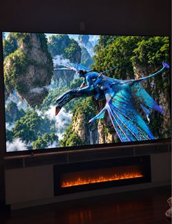 🔥  98 inch TV,  TCL QM7K Home Theater Set Up - Samsung HW-Q990D Soundbar with Subwoofer & Surround Sound Speakers,  and 90 inch Fireplace TV Stand 🔥