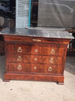 Antique French Louis Phillips Commode Chest Of Drawers