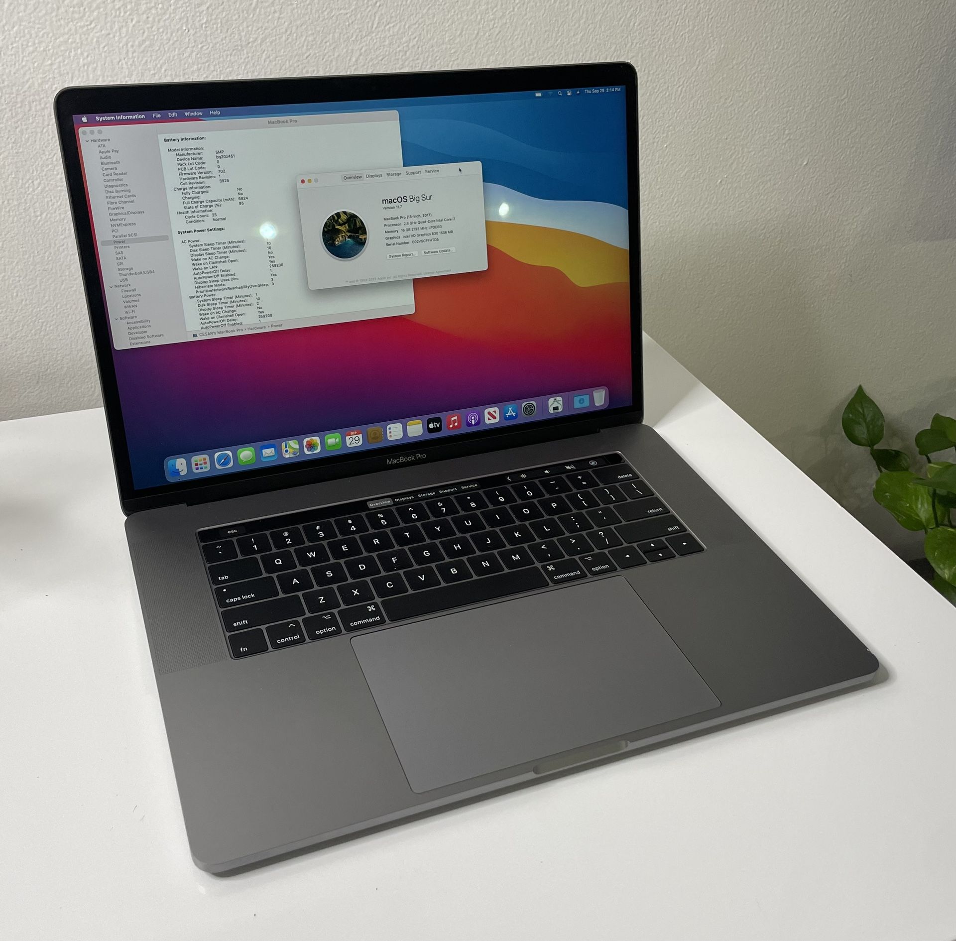 MacBook Pro 15 2017 Core I7 16gb 256gb 