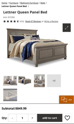 Lettner Queen Panel Bed 5 piece dining set bundle