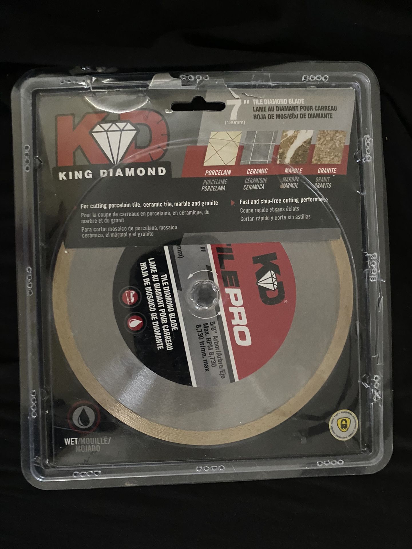 7” King Diamond Tile Pro Cutting Blade (Brand New)