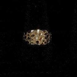 10k gold small nugget ring FIRM PRICE (READ DESCRIPTION)