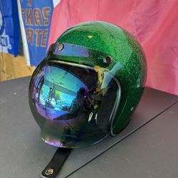 Biltwell Open Face Helmet Green Sparkle S