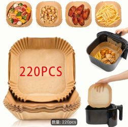 220 pcs Disposable Square & Round Air Fryer Parchment Paper Liners
