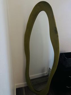 Wavy Velvet Floor Mirror