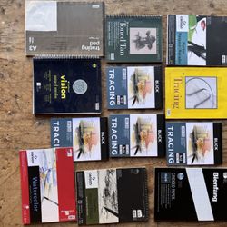 Art Supplies, Charcoal Sets, Watercolor Sets, Brushes, Tape, Glue, Art Pens, Paper, Fixative, Varnish 